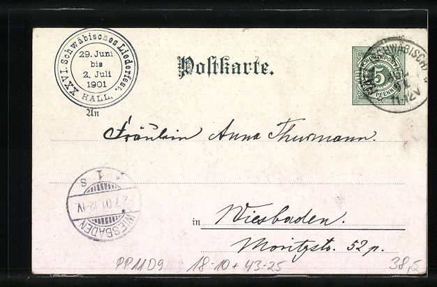 Ganzsachen: Litho Ganzsache Württemberg PP11D9: Sch – Gebraucht aus Berlin von bartko-reher 1