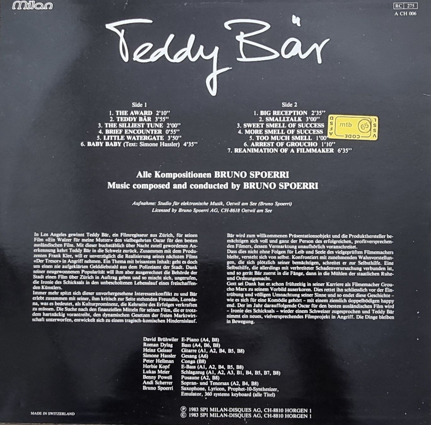 Schallplatten: LP Teddy Bär / SIGNIERT von Rolf Lyssy – Gebraucht aus Oetwil am See von fineli2 2
