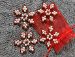 Schneestern (4 Stk.), Weihnachtsdeko handgemacht