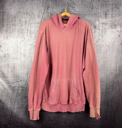 Diesel Distressed Sun Faded Hoodie Pink Y2K Oversized Gr XL