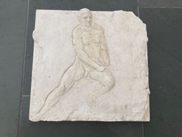 LAURENT CYBEO MÄNNLICHER AKT BASRELIEF, EXQUISITE SELTENHEIT