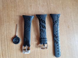 3 Schwarze Suunto Uhrenarmbänderteile + Werkzeug Stift