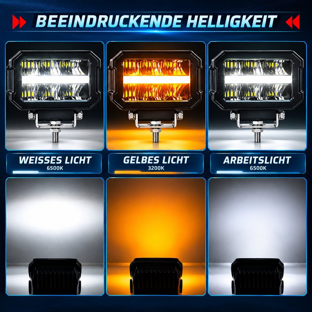 Phares: 2x LED Zusatzscheinwerfer 46W E-geprüft ECE NEU!!! – Neuf avec emballage d'origine à Untersiggenthal par customs 1