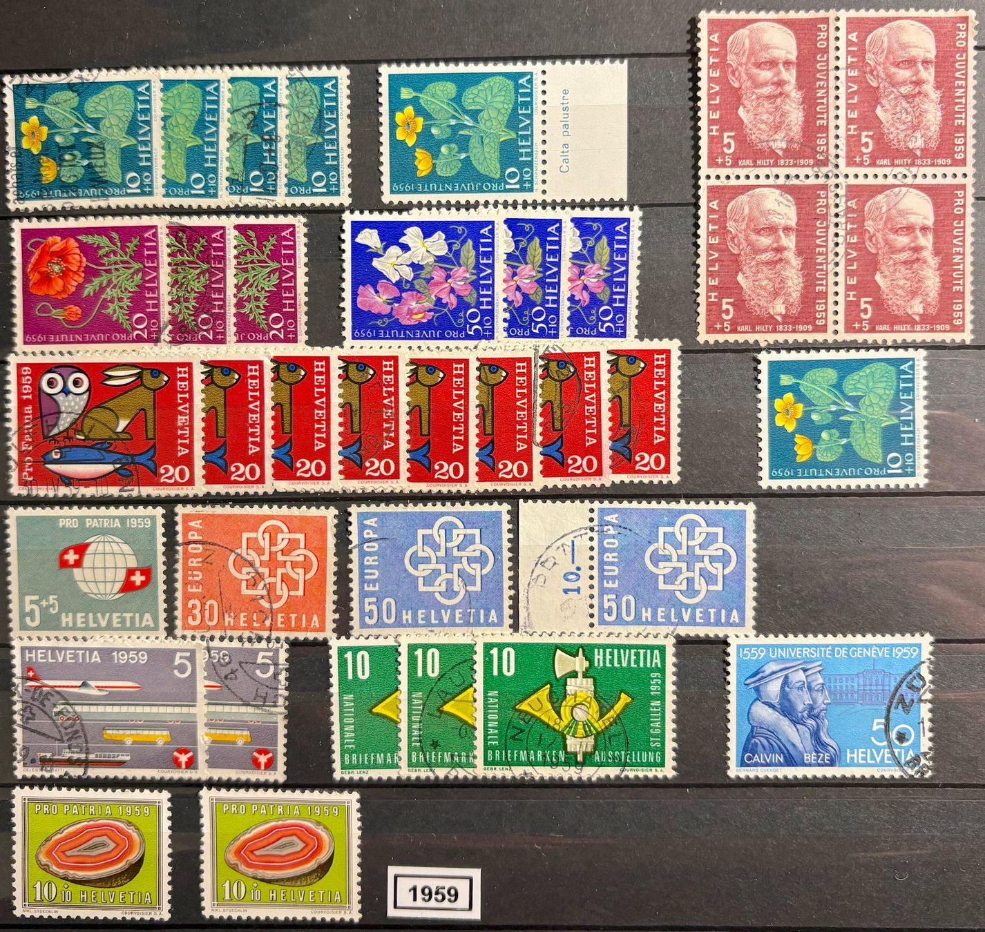 Tutti i francobolli: Timbres suisses 1959 Divers – Usato da Lausanne venduto da Cabessa
