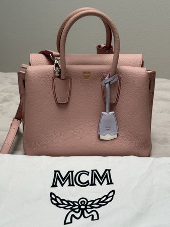 MCM Milla Tote Handtasche Rosa Leder Guter Zustand