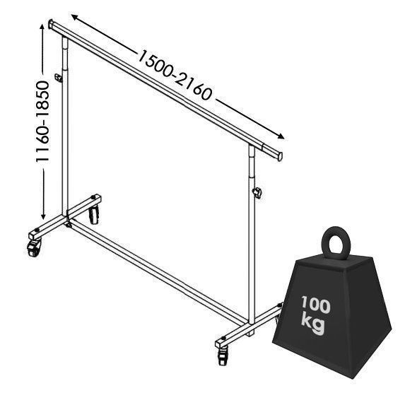 Garderobe: Reiserollständer, B = 150 cm, verchromt – Neu und originalverpackt aus Baar von GERSO 1
