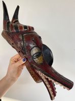 wunderschöne alte Tier Maske Elfenbeinküste Höhe 46 cm