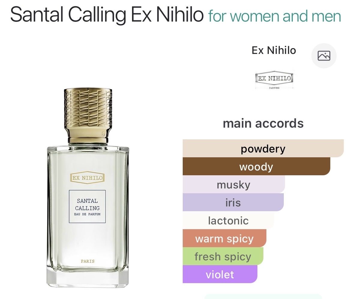 Ex Nihilo Profumi & Eau de Toilette: NICHE — EDP Santal Calling by Ex Nihilo 7,5ml – Nuovo (secondo la descrizione) da Genève venduto da StaceyH 1