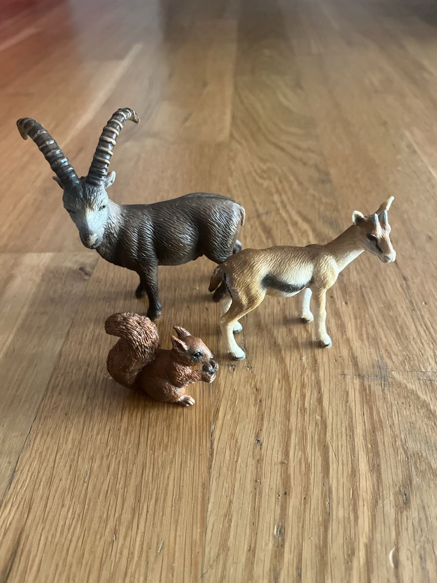 Schleich Figuren: Schleichfiguren Steinbock, Eichhörnchen und Antilope – Gebraucht aus Fehraltorf von Philipd