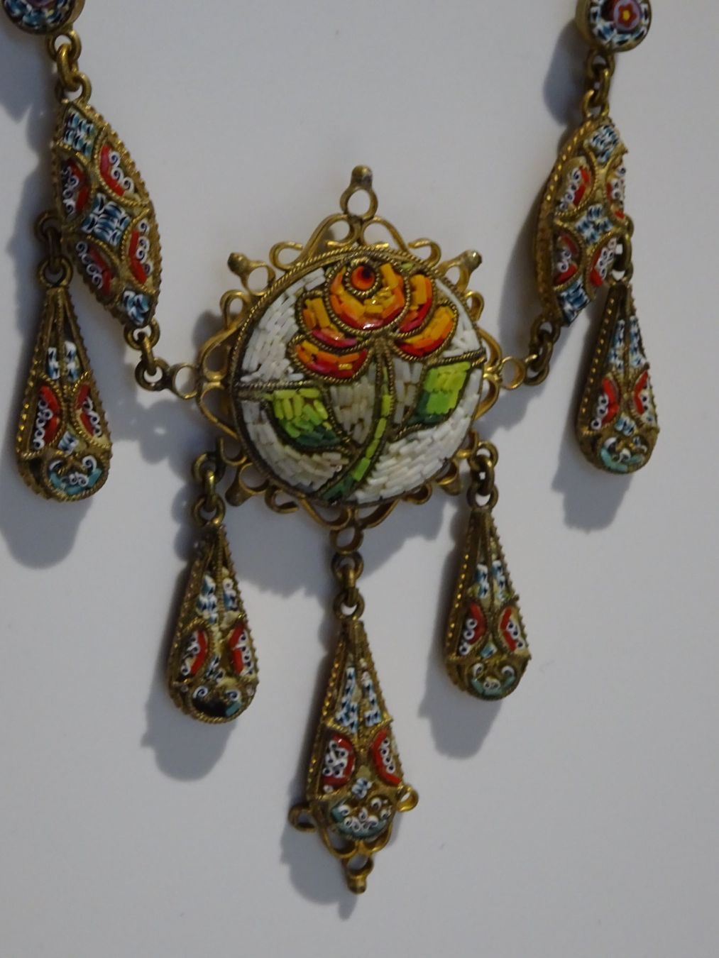 Catenine: Jugendstil Mikromosaik Kette – Usato da Esslingen venduto da FetteSchnecke 4