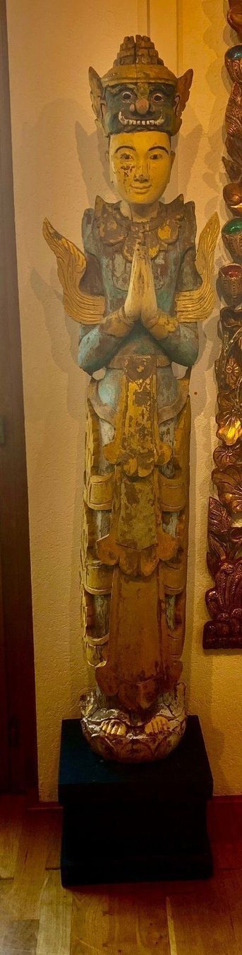 Internationale Kunst: Antikes Paar buddhistischer Gotthe 180cm – Gebraucht aus Geneve von tan_6slg 1
