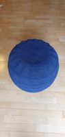 Pouf Hocker rund mit blauem Strickbezug IKEA wie neu