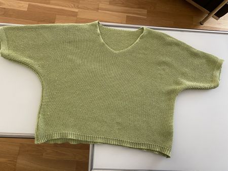 Damen Pullover kurzarm grün 100 Prozent Baumwolle neuwertig