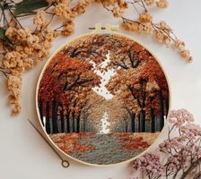 DIY-Stickerei-Set-Herbstwald-Geschenk-Dekoration-Sticken