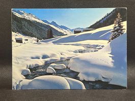 Davos Winterschönheit am Dischmabach geg. Flüela-Schwarzhorn