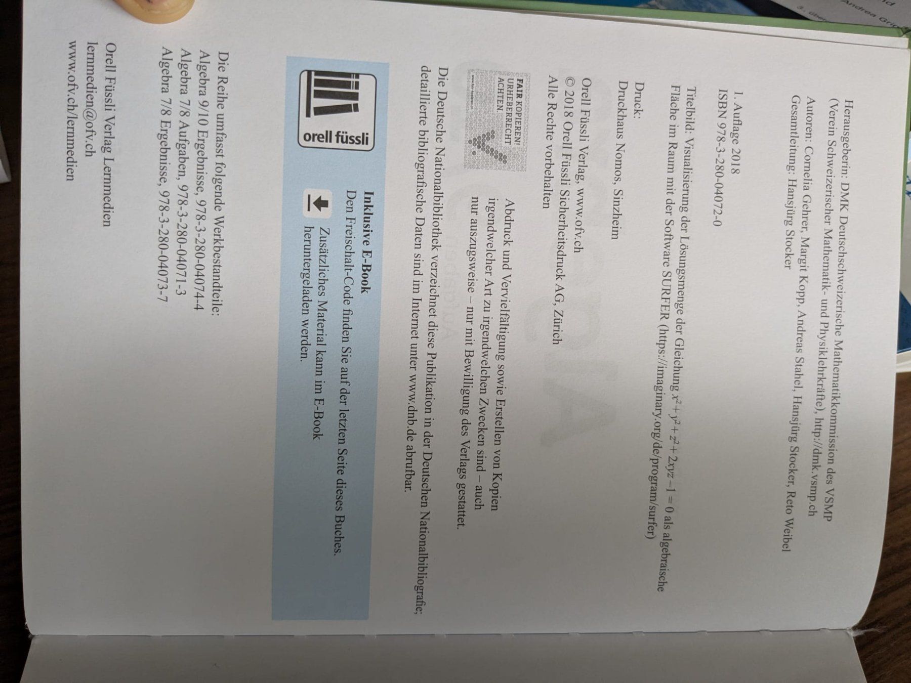 Livres: Algebra 9/10 – D'occasion à Märstetten par sar_g6lv 1