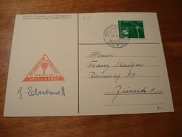 Ballonpostbrief 1952, Zürich - Lindenhof, o Opfertshofen TG