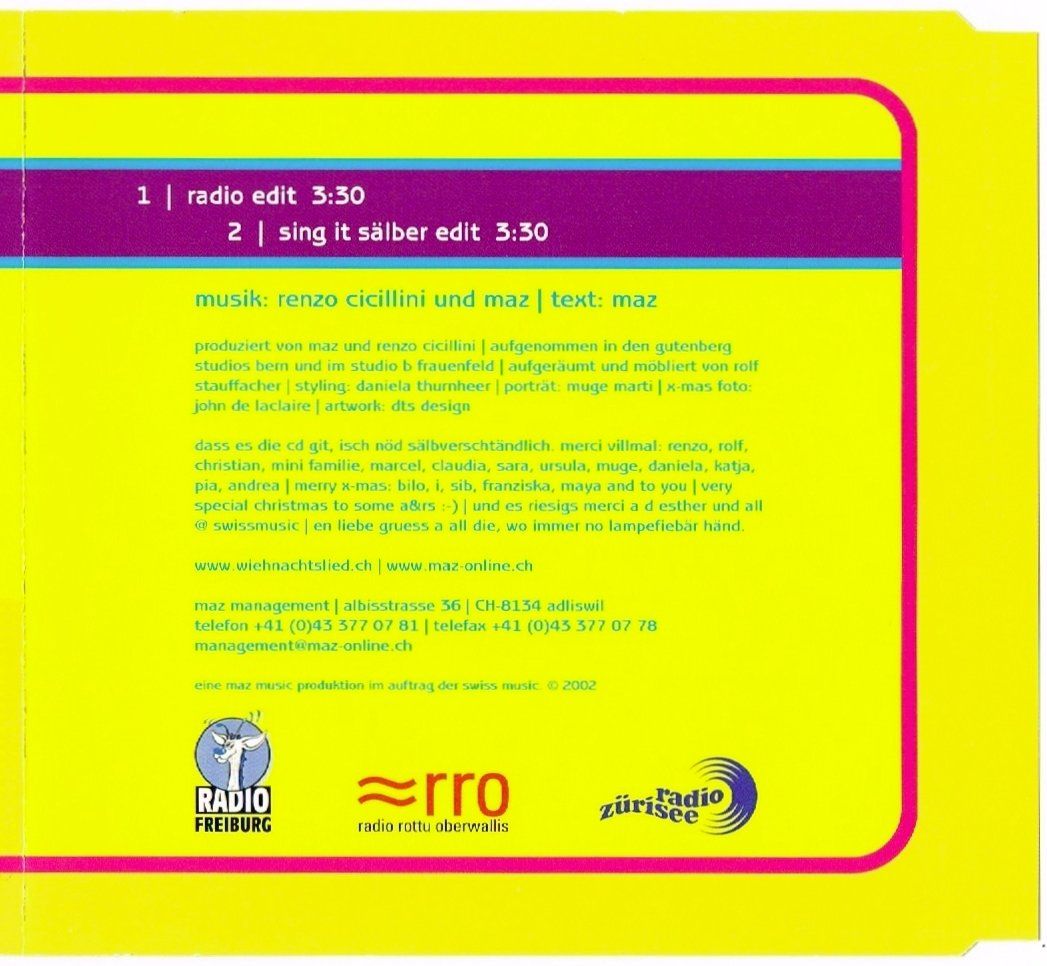 CD: maz Weihnachtslied, schweizerdeutsch – Usato da St.Gallen venduto da Paddington11 4