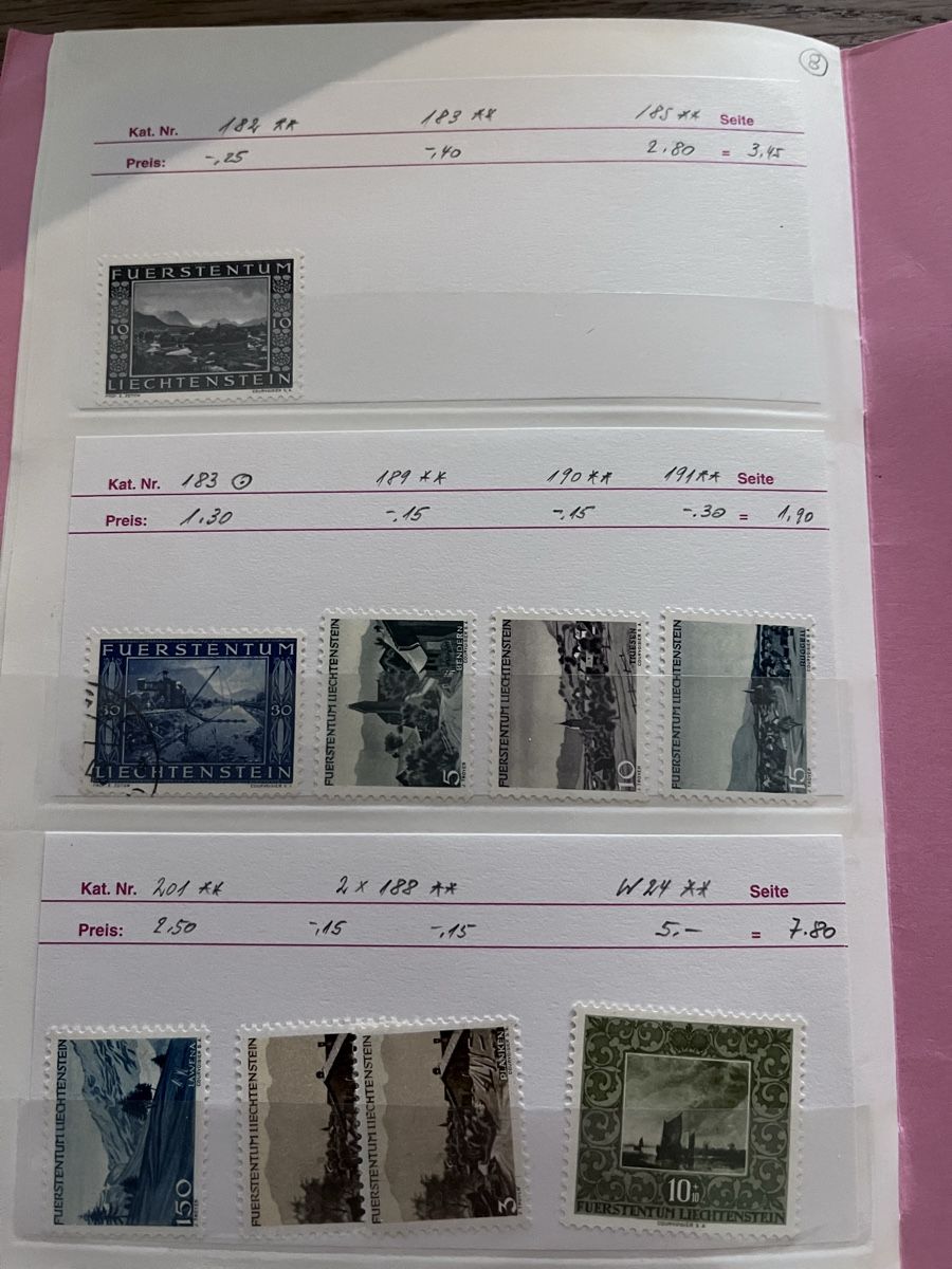 Tutti i francobolli: Briefmarken Auswahlheft Liechtenstein – Usato da Römerswil LU venduto da manuscha_ 8