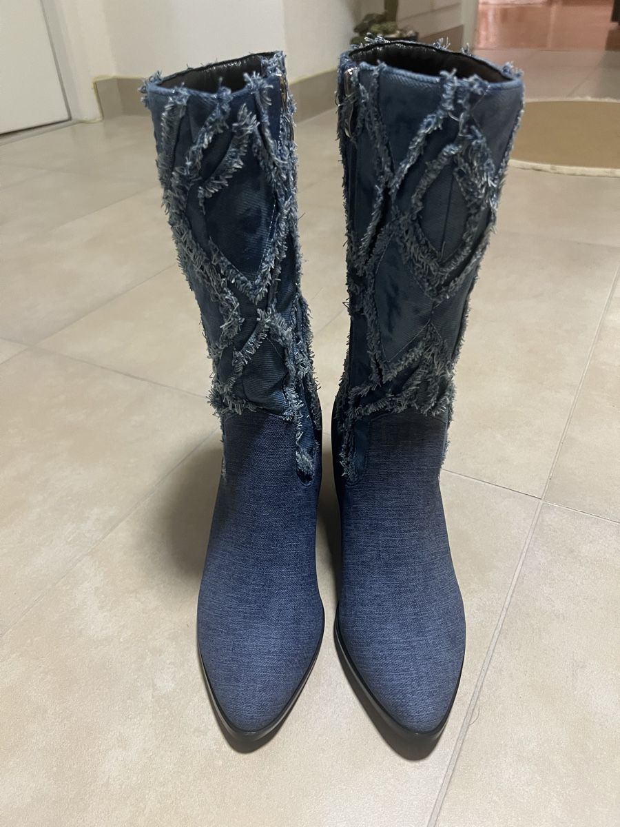 Scarpe da donna: Bottes à talons en jean – Nuovo e nell'imballaggio originale da Begnins venduto da dia_m6l2 2
