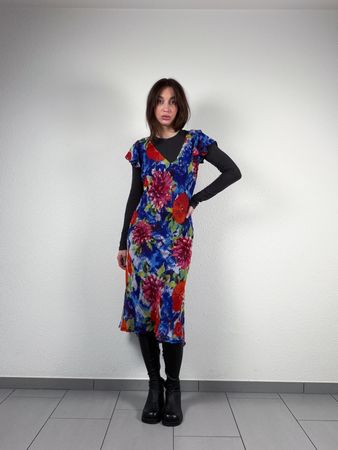Vintage Y2K Summer Dress, Blue, Midi, size M
