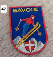 Badge , Patch, Aufnäher SAVOIE , Skifahrer , blau (47)