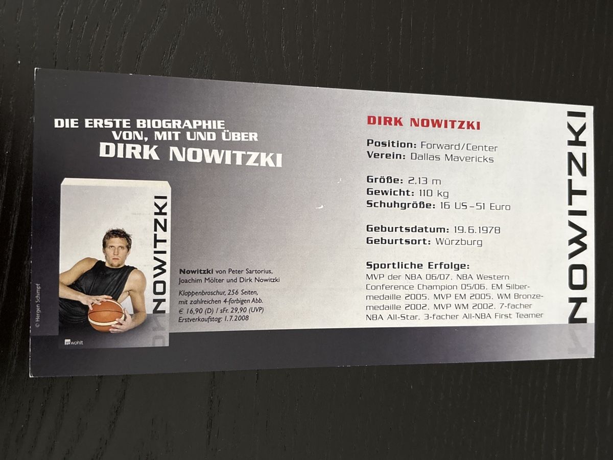 Autografi: Autogrammkarte Dirk Nowitzki – Usato da Uetendorf venduto da hoisle 1