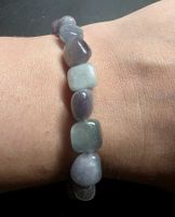 💜💚 Wunderschönes Kunzit & Hiddenit Freiform-Armband G💚💜