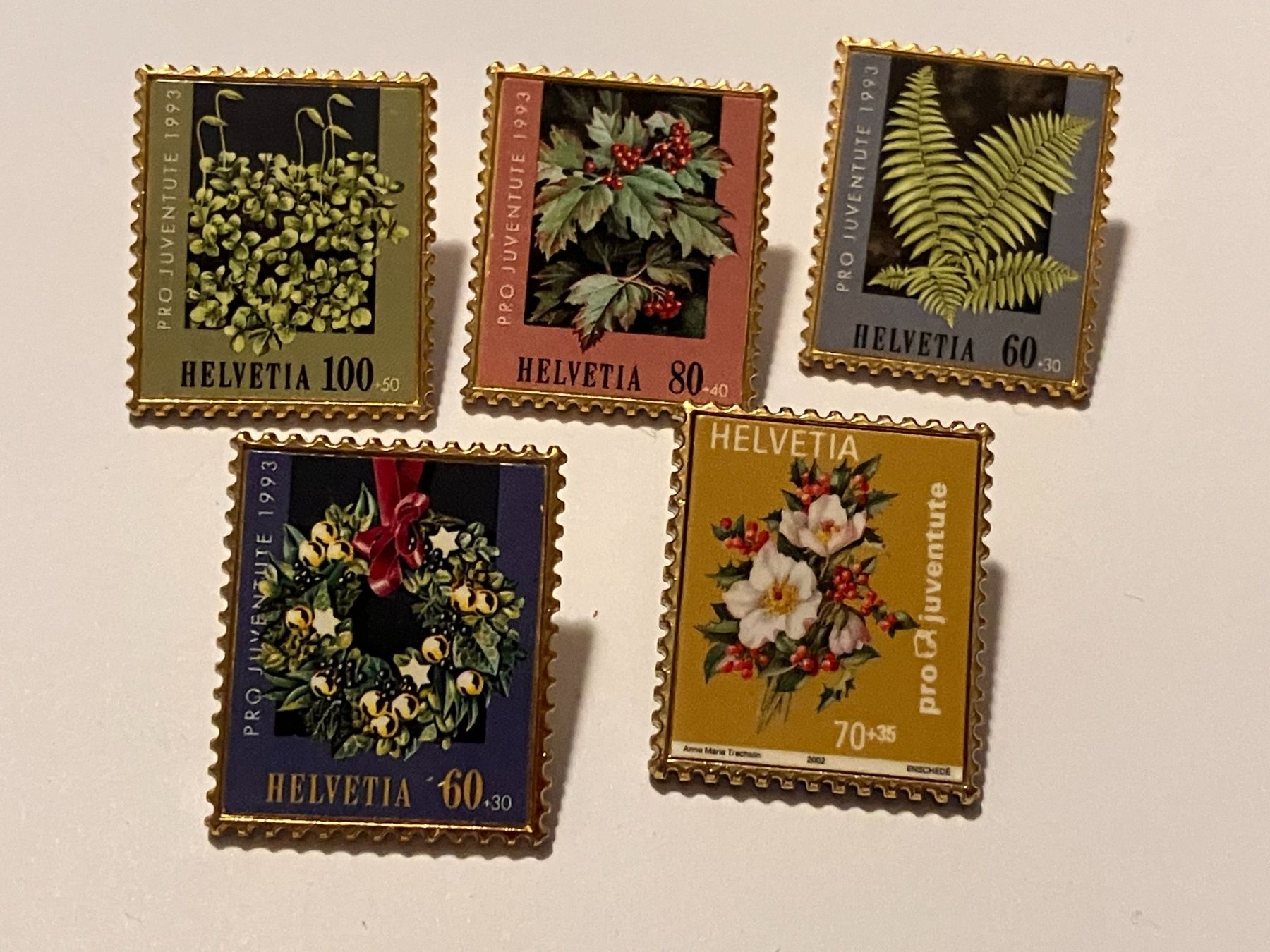 Placchette & Badge: 5 Pin Pro Juventute Briefmarke – Usato da Basel venduto da djwwpp