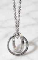 Collana con ciondolo a due anelli stainless steel