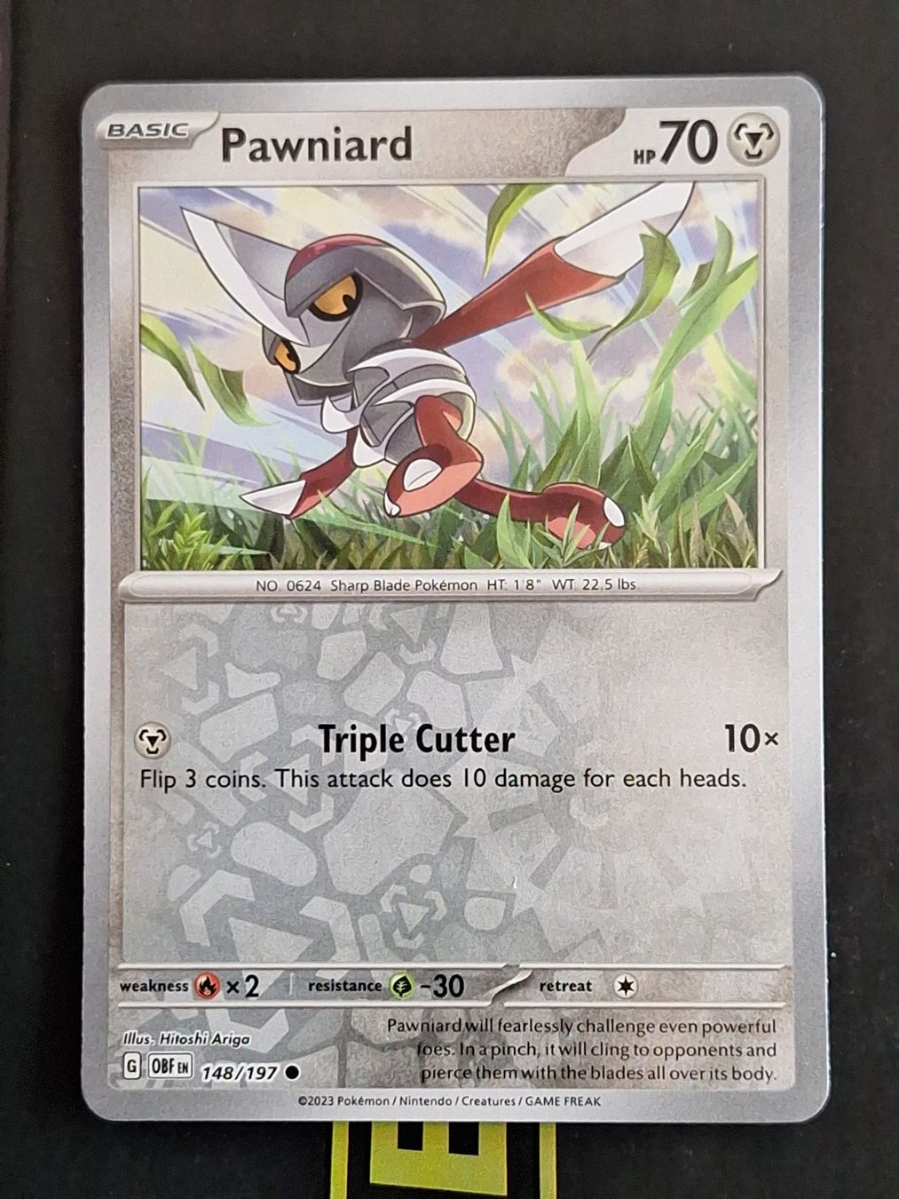 Pokémon Carte collezionabili: Pawniard - Pokemon Reverse Holo Obsidian Flames – Usato da Altstätten SG venduto da GGsGameshop