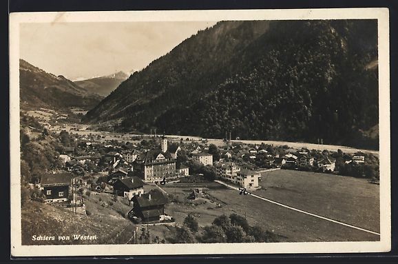Cartoline postali: AK Schiers, Teilansicht von Westen – Usato da Berlin venduto da bartko-reher