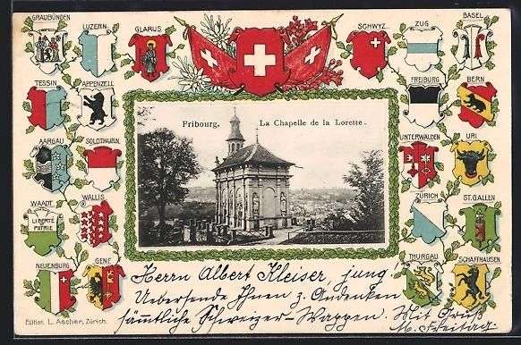 Ansichtskarten: Fribourg, la Chapelle de la Lorette, Wap – Gebraucht aus Berlin von bartko-reher
