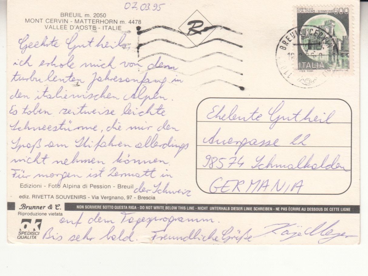 Cartes postales: Matterhorn 1995 – D'occasion à Bürglen TG par StampGraf 1
