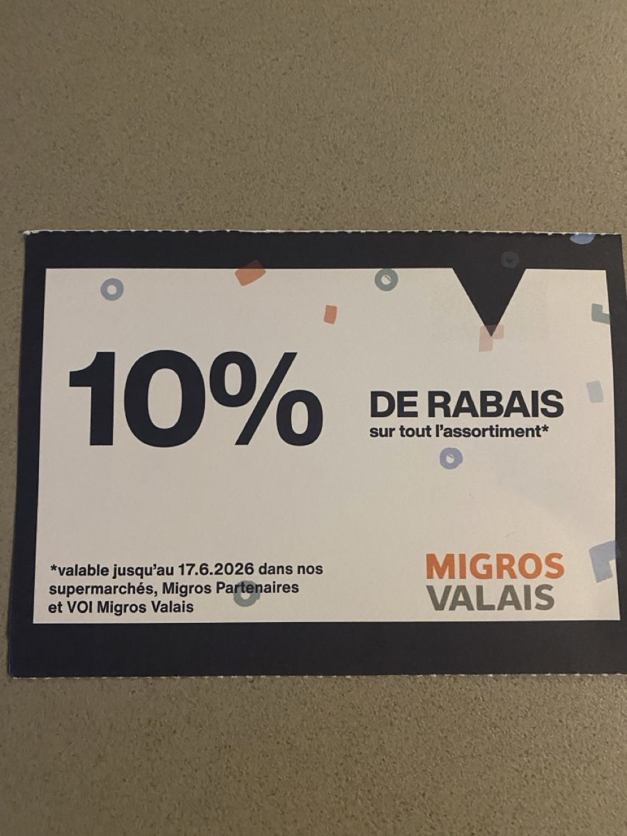 Buoni: Bon de réduction 10% de rabais Migros  – Nuovo e nell'imballaggio originale da Chamoson venduto da Pince26