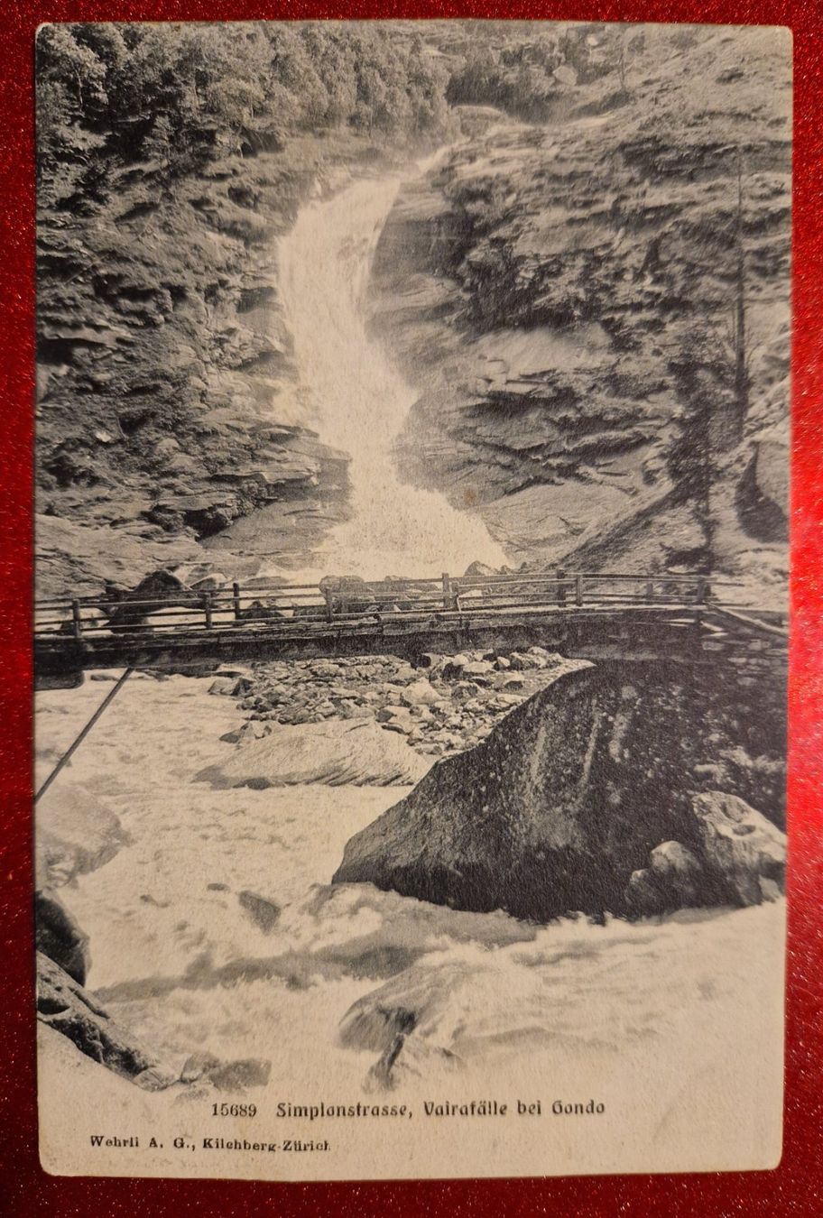 Cartoline postali: Simplonstrasse, Valrafälle bei Gondo – Usato da Melchnau venduto da Fishel