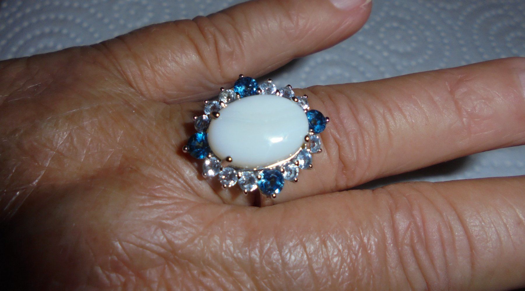 Anelli: Echtschmuck: Weisser Opal-Silberring 17/53 – Nuovo (secondo la descrizione) da Zuchwil venduto da maumauchi 6