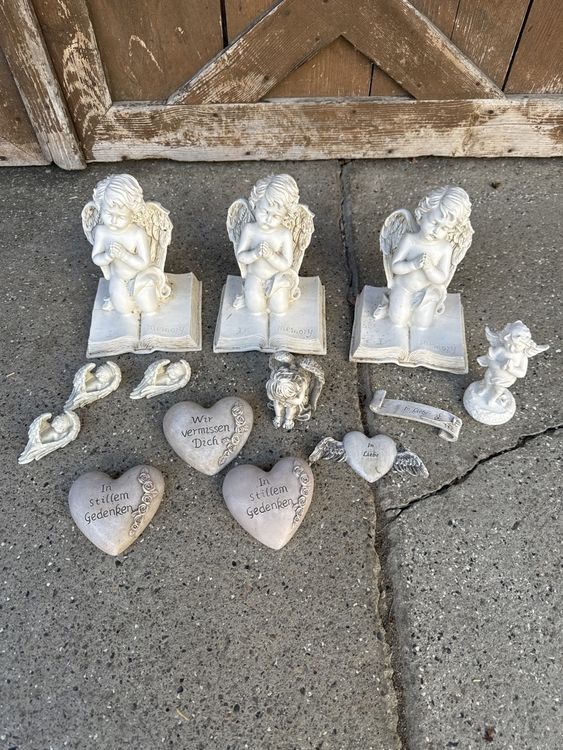 Süße Engelsfigur Für Grab & Garten - Schlafender Engel Aus Kunstharz 5,5x6cm