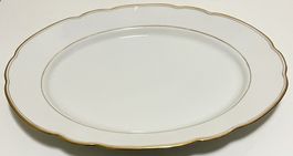 Schale oval Porzellan weiss Langenthal 1925 - Dekor Gold TOP