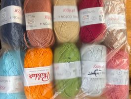 LOT DE 10 PELOTES COTON 4 PHILDAR