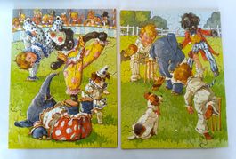 2 Puzzle - Kinder spielen Zirkus / 2 x 100 Teile 1Teil fehlt