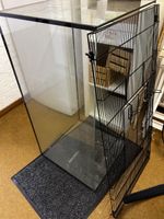 Kleintiergehege Glasterrarium mit Gitteraufsatz 100cm