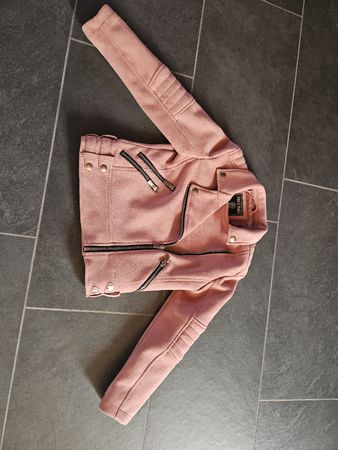 Girls Rule Jacke rosa Kunstwildleder Grösse 134 neuwertig
