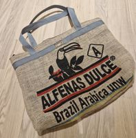 Sac de plage artisanal en toile de jute recyclée – Upcycling