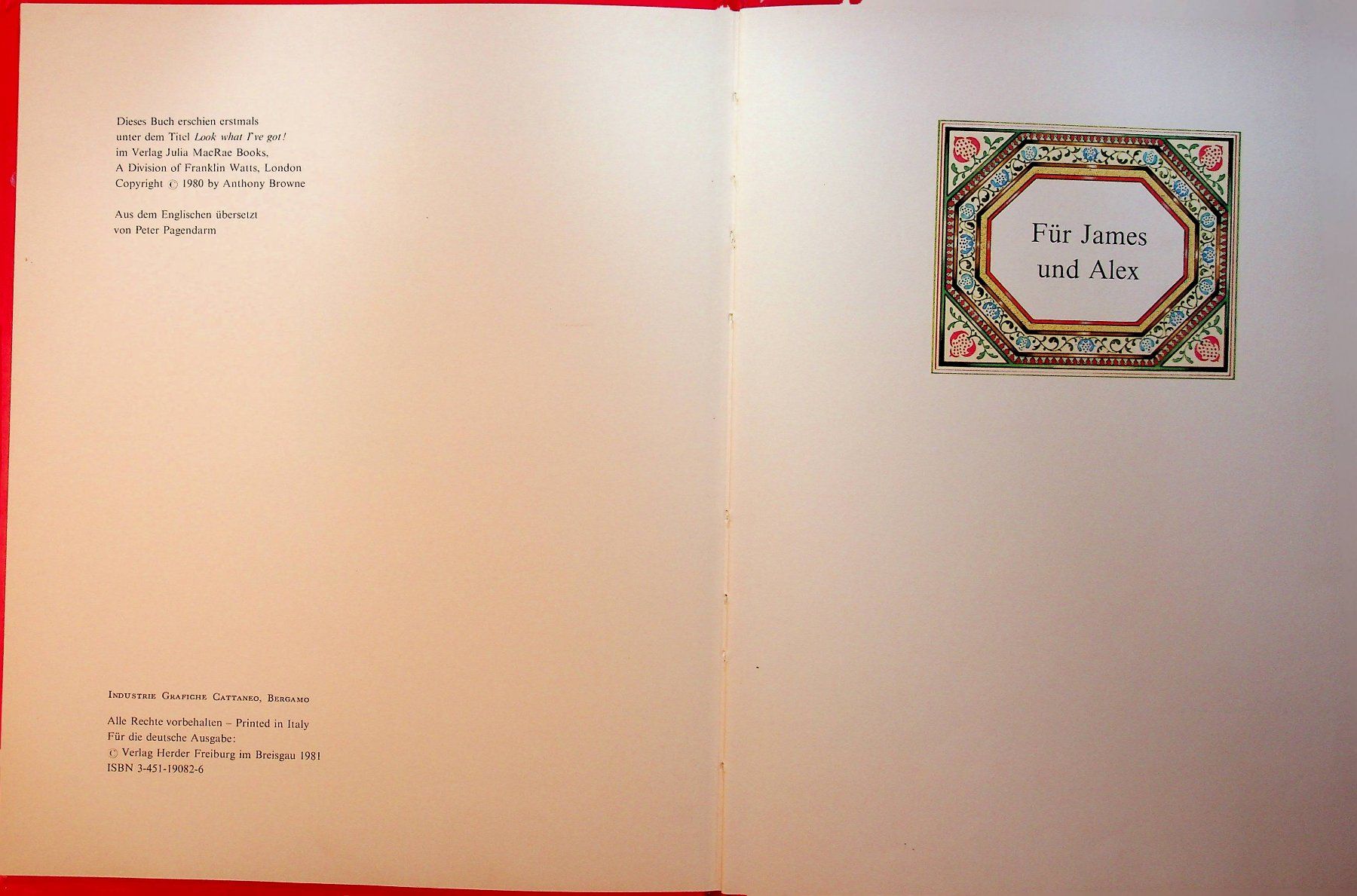Libri: Anthony Browne Tim und Tom Herder© 1981 – Usato da Reitnau venduto da Zaomir 2