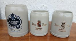 Chopes à bière en grès