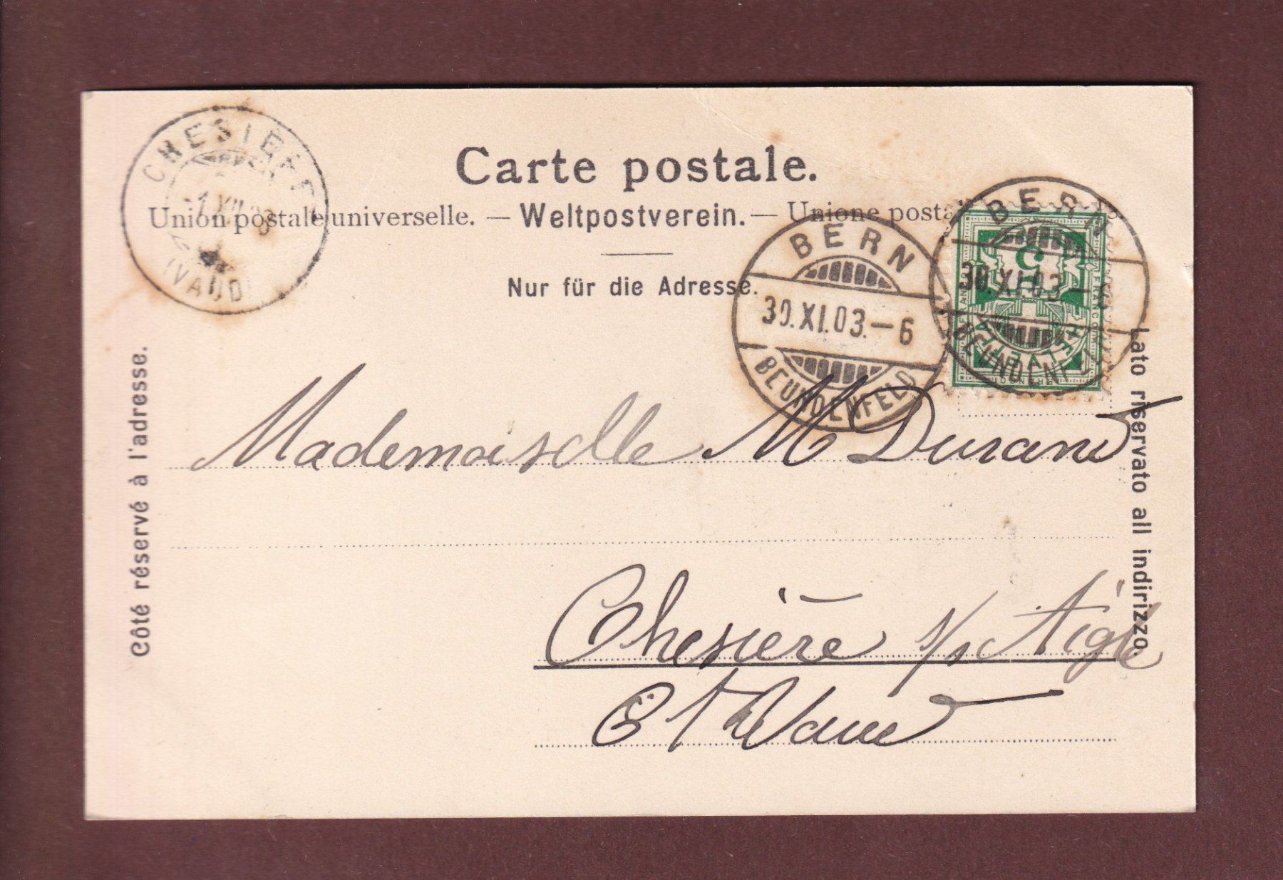 Cartoline postali: BERN - Bärengraben - 1903 – Usato da Pully venduto da nicecards-shop 1