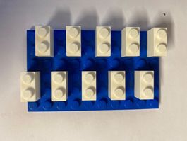Lot 10 x briques LEGO blanches - état neuf!