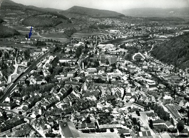 Cartoline postali: Liestal - Flugansicht + 1964 – Usato da Emmenbrücke venduto da teestube