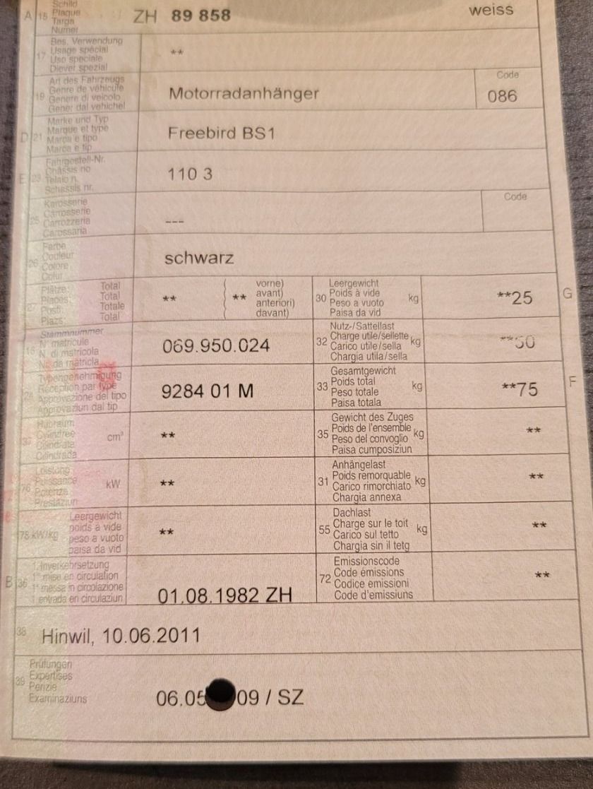 Rimorchi: Gold Wing Anhänger aus den 80-iger – Usato da Eschenbach LU venduto da Pasaruwa 6